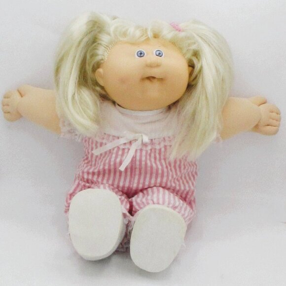 VTG1987 HM18 Cabbage Patch KidsDoll Rare Blonde Cornsilk Hair Blue Eyes Outfit - Picture 1 of 7